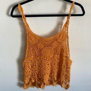 Boho Orange‎ Crochet Lace Camisole